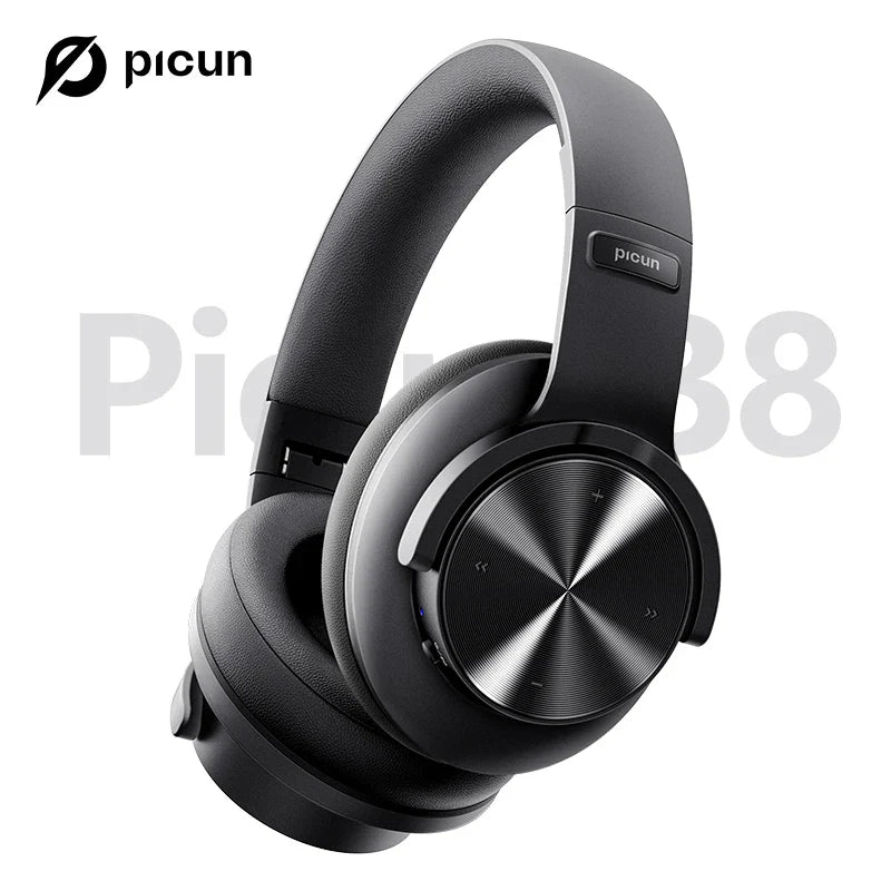 Picun B8 Bluetooth Headphones 120H Playtime Headset Wireless Bluetooth 3EQ Mode Low Latency Hands-Free Calls Over Ear Headphones