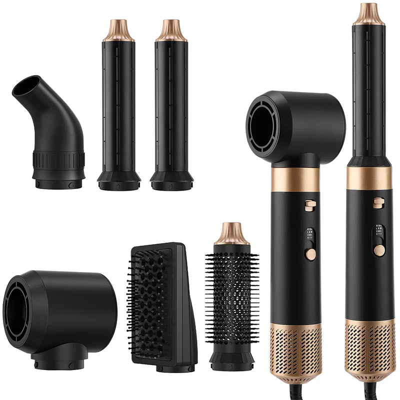 6 in 1 Professional Hair Dryer Hot Comb Set Professional Curling Iron Hair Straightener Styling Tool For Hair Dryer Household