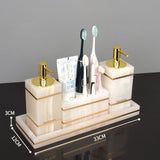 White Onyx Natural Marble Bathroom Accessories Set Gold Luxury Soap Dispenser Soap Dish Tray Toothbrush Holder Bathroom Set