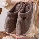 Cotton Slippers for Women, Autumn and Winter Home Slippers, Indoor Confinement Shoes, Warm Cotton Shoes, Non-Slip Plush Couple Cotton Slippers for Men