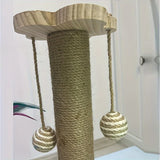 Solid Wood Cat Turntable Cat Scratching Post, Cat Teaser Stick, Cat Scratching Board for Cats, Durable Cat Toys