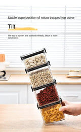 2/4PCS Sealed Jars Sets Stackable Kitchen Grain Srorage Sealed Containers Fridge Fresh Keep Boxes Seasoning Set Multigrain Tank