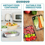 3pcs Stainless Steel Food Containers - Leakproof & Stackable with Clear Lids | For Camping, Home & Meal Prep