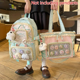 Women's Bag Set Two-Piece Pain Bag (Likely a Typo and Should Be Backpack) Back to School Season Backpack Lace Lightweight Cute Backpack