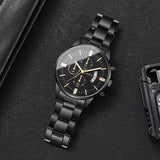 Luxury Stainless Steel Men Calendar Quartz Watch Fashion Mens Business Watches for Man Clock Reloj Hombre