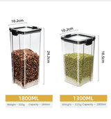Sealed Jars Kitchen Grain Storage Organizer Large Tank Plastic Moisture-proof Storage Box Household Seasoning Jars Set