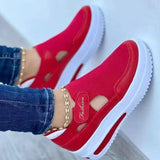 👟 Zapatillas Rojas Mujer | Calzado Casual Transpirable | Sandalias de Verano con Plataforma | Sneakers Vulcanizados y Deportivos de Moda