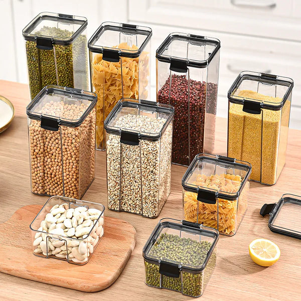 2/4PCS Sealed Jars Sets Stackable Kitchen Grain Srorage Sealed Containers Fridge Fresh Keep Boxes Seasoning Set Multigrain Tank