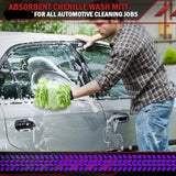 Car Cleaning Microfiber, 2-piece Set - Scratch Free and Lint Free, High-quality Lint Microfiber Car Wash Gloves - Green