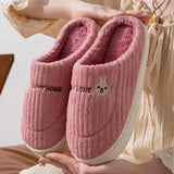 Cotton Slippers for Women, Autumn and Winter Home Slippers, Indoor Confinement Shoes, Warm Cotton Shoes, Non-Slip Plush Couple Cotton Slippers for Men