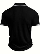 New Spring And Autumn Men's Striped short Sleeve Polo Shirt Slim Fit Collar Multi Color Business And Leisure Versatile Men's Top