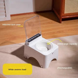 New Intelligent Infrared Sensing Cat Bowl Pet Cat Food Feeder, Automatic Lid Opening Feeder, Dust And Insect Proof