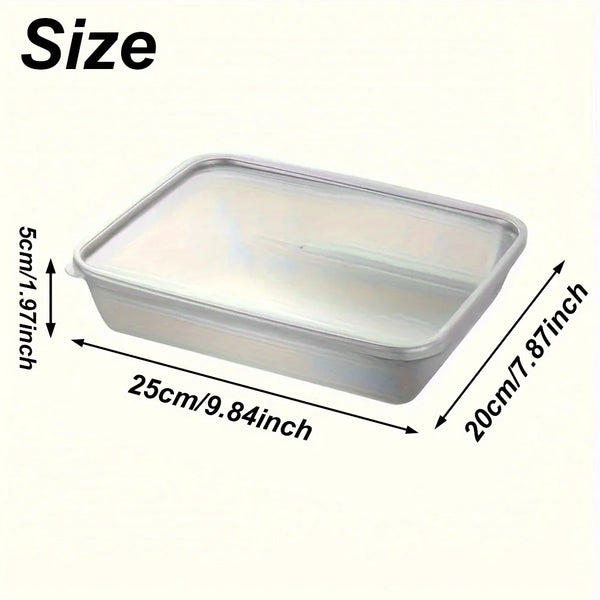 3pcs Stainless Steel Food Containers - Leakproof & Stackable with Clear Lids | For Camping, Home & Meal Prep