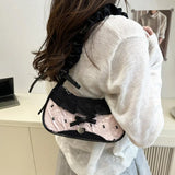 Fashion Grid Mini Handbags Adjustable Shoulder strap Korean Hand-held Commuting bag Single-shoulder Crossbody bag Underarm pouch