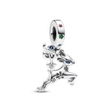 2025 New S925 Silver Spring Ball Bear Cross Pendant Suitable for Original Bracelets DIY Accessories Women's Charm Jewelry Gifts