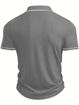 New Spring And Autumn Men's Striped short Sleeve Polo Shirt Slim Fit Collar Multi Color Business And Leisure Versatile Men's Top