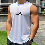 🏊‍♂️ Camiseta Deportiva de Verano para Hombre | Pullover sin Mangas de Secado Rápido | Cuello Redondo con Malla Transpirable para Fitness, Natación y Running