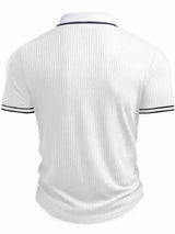 New Spring And Autumn Men's Striped short Sleeve Polo Shirt Slim Fit Collar Multi Color Business And Leisure Versatile Men's Top