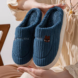 Cotton Slippers for Women, Autumn and Winter Home Slippers, Indoor Confinement Shoes, Warm Cotton Shoes, Non-Slip Plush Couple Cotton Slippers for Men