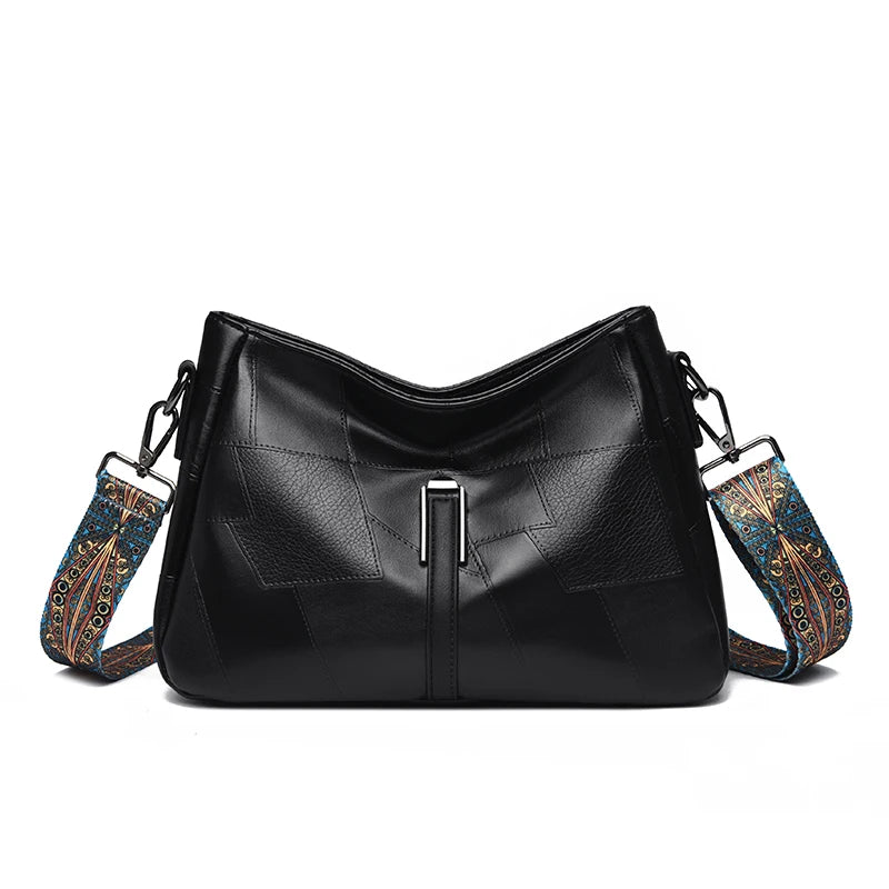 Bolsa Feminina Multifuncional — Ombro & Crossbody, Grande Capacidade em Couro PU