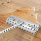 Hands-free Flat Floor Mop and Bucket Microfiber Magic Cleaning Tool with Squeegee Scalable Wet/Dry Use Home Kitchen Household