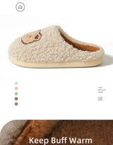 Cute Bear Fluffy Slippers Warm Plush House Shoes for Women and Men