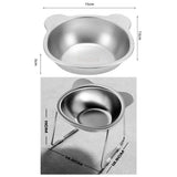‌304 Raised Stainless Steel Cat Bowl with 15° Elevated Design Tilted Neck Guard Healthy Feeding Shatterproof for Cats Puppies