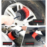 “Escova Multifuncional 17’’ — Limpeza Profunda de Rodas, Pneus e Motor