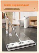 Joybos 360 Spin Mop 33cm Bucket Set Hand-Free Flat Barrel Washing and Squeeze With Scraper Floor Cleaning For Home Wet Dry Mops