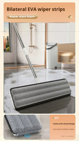Joybos 360 Spin Mop 33cm Bucket Set Hand-Free Flat Barrel Washing and Squeeze With Scraper Floor Cleaning For Home Wet Dry Mops