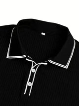 New Spring And Autumn Men's Striped short Sleeve Polo Shirt Slim Fit Collar Multi Color Business And Leisure Versatile Men's Top