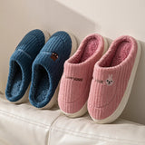 Cotton Slippers for Women, Autumn and Winter Home Slippers, Indoor Confinement Shoes, Warm Cotton Shoes, Non-Slip Plush Couple Cotton Slippers for Men