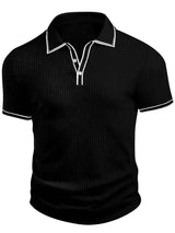 New Spring And Autumn Men's Striped short Sleeve Polo Shirt Slim Fit Collar Multi Color Business And Leisure Versatile Men's Top