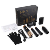 6 in 1 Professional Hair Dryer Hot Comb Set Professional Curling Iron Hair Straightener Styling Tool For Hair Dryer Household