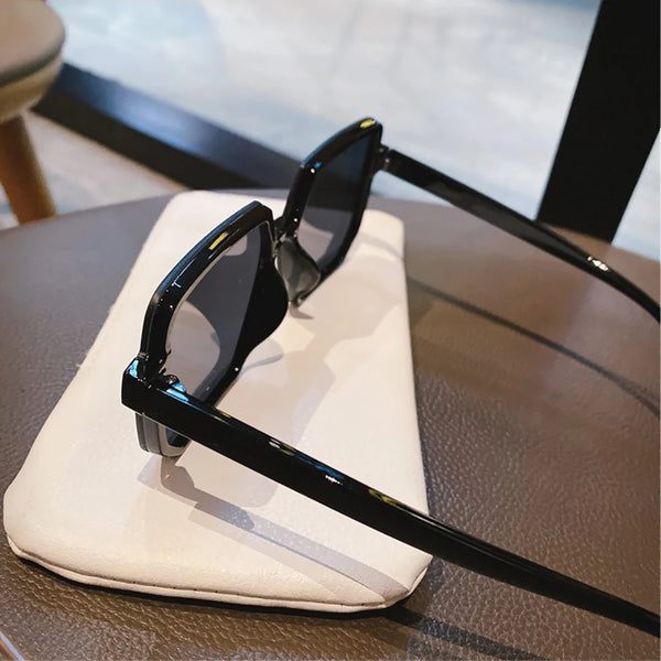 Vintage Women Large Frame Square Sunglasses Men Luxury Sun Glasses Brand Design Trendy Eye Glasses UV400 Shades Driving Goggle