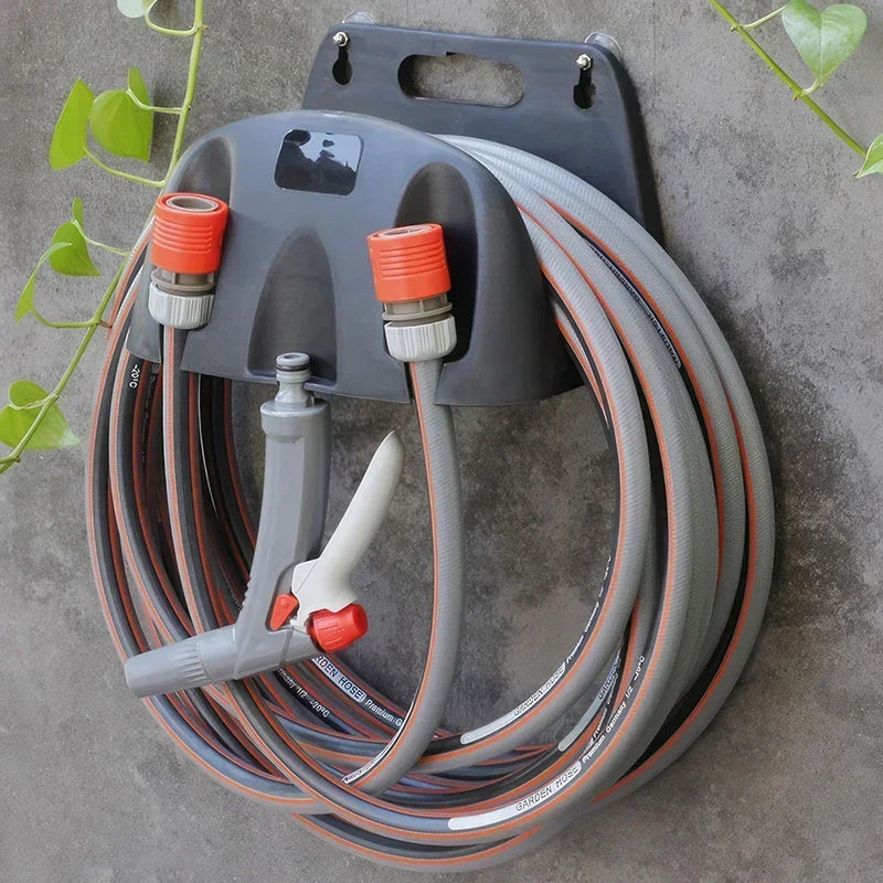 Garden Water Hose Holder, Wall Mount Hose Hanger, Heavy Duty Water Pipe Winding Fram, Hose Storage Organizer for Outdoor Yard