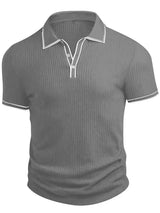 New Spring And Autumn Men's Striped short Sleeve Polo Shirt Slim Fit Collar Multi Color Business And Leisure Versatile Men's Top
