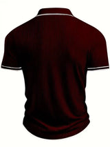 New Spring And Autumn Men's Striped short Sleeve Polo Shirt Slim Fit Collar Multi Color Business And Leisure Versatile Men's Top