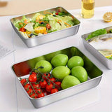 3pcs Stainless Steel Food Containers - Leakproof & Stackable with Clear Lids | For Camping, Home & Meal Prep