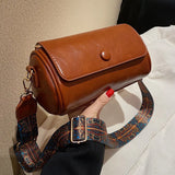 2026 New Trendy Spring Versatile Wide-Strap Shoulder/Crossbody Bag - Popular Cylindrical Bag