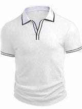 New Spring And Autumn Men's Striped short Sleeve Polo Shirt Slim Fit Collar Multi Color Business And Leisure Versatile Men's Top