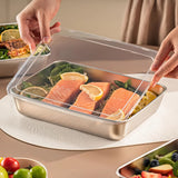 3pcs Stainless Steel Food Containers - Leakproof & Stackable with Clear Lids | For Camping, Home & Meal Prep