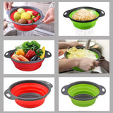 Silicone Vegetable and Fruit Cleaning and Drainage Basket  Cleaning Basket 1PCS Folding Water Filter Net Kitchen Gadgets