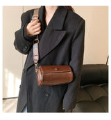 2026 New Trendy Spring Versatile Wide-Strap Shoulder/Crossbody Bag - Popular Cylindrical Bag