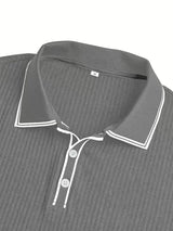New Spring And Autumn Men's Striped short Sleeve Polo Shirt Slim Fit Collar Multi Color Business And Leisure Versatile Men's Top