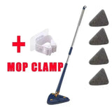Rotatable Telescopic Triangle Mop 360° Spin Cleaning Mop Squeeze Wet And Dry Use Water Absorption For Home Floor Ceiling