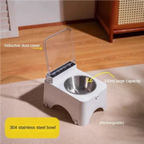 New Intelligent Infrared Sensing Cat Bowl Pet Cat Food Feeder, Automatic Lid Opening Feeder, Dust And Insect Proof