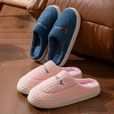 Cotton Slippers for Women, Autumn and Winter Home Slippers, Indoor Confinement Shoes, Warm Cotton Shoes, Non-Slip Plush Couple Cotton Slippers for Men
