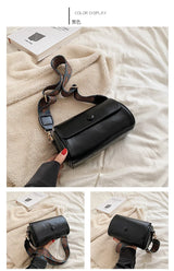 2026 New Trendy Spring Versatile Wide-Strap Shoulder/Crossbody Bag - Popular Cylindrical Bag