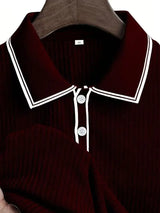 New Spring And Autumn Men's Striped short Sleeve Polo Shirt Slim Fit Collar Multi Color Business And Leisure Versatile Men's Top